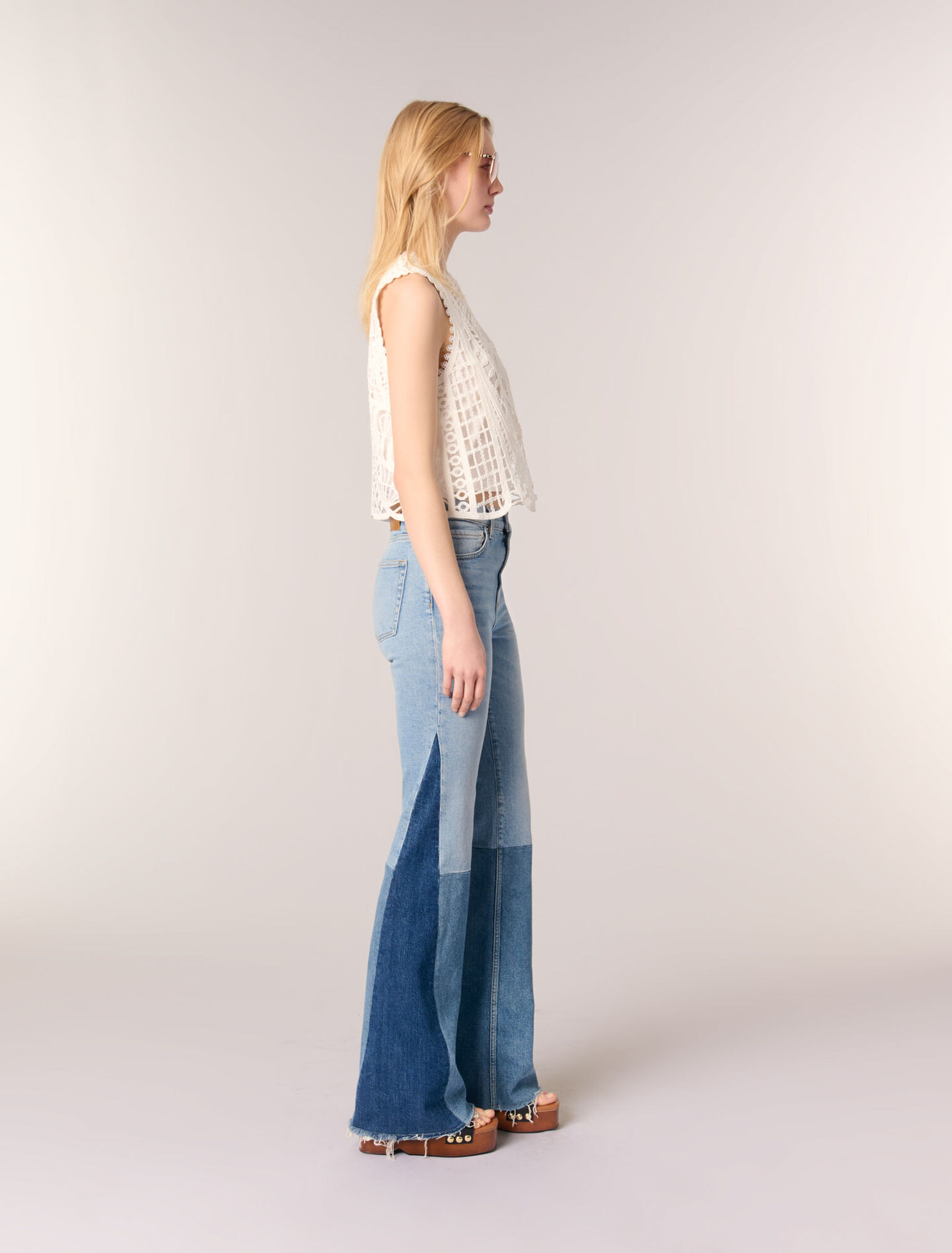 Crochet-knit top