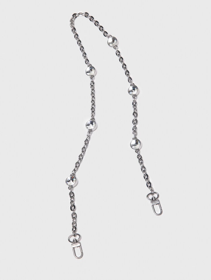 Short rhinestone chain shoulder strap