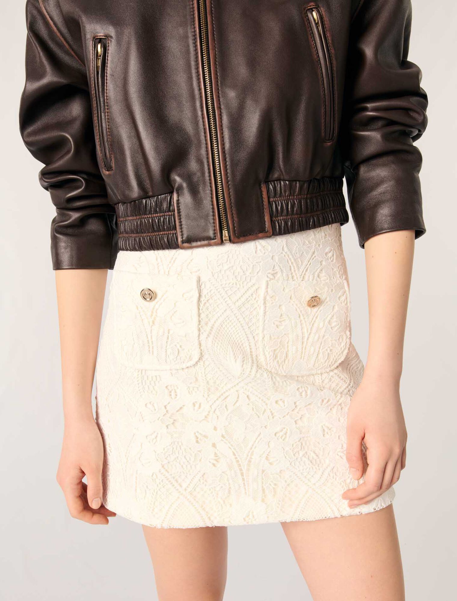 Short guipure skirt