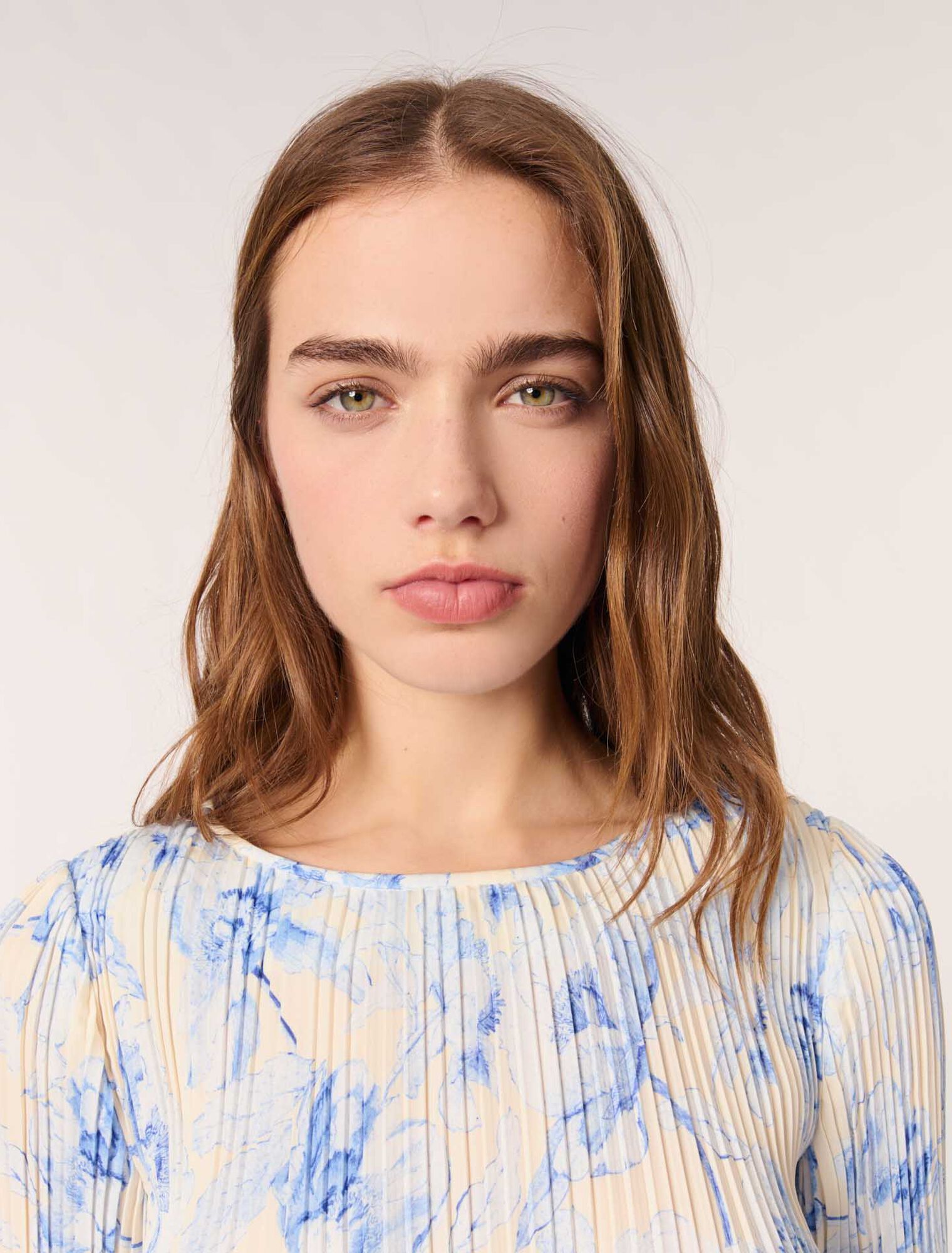 Patterned pleated dress