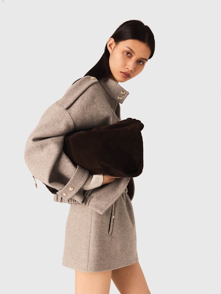Suede leather M tote bag