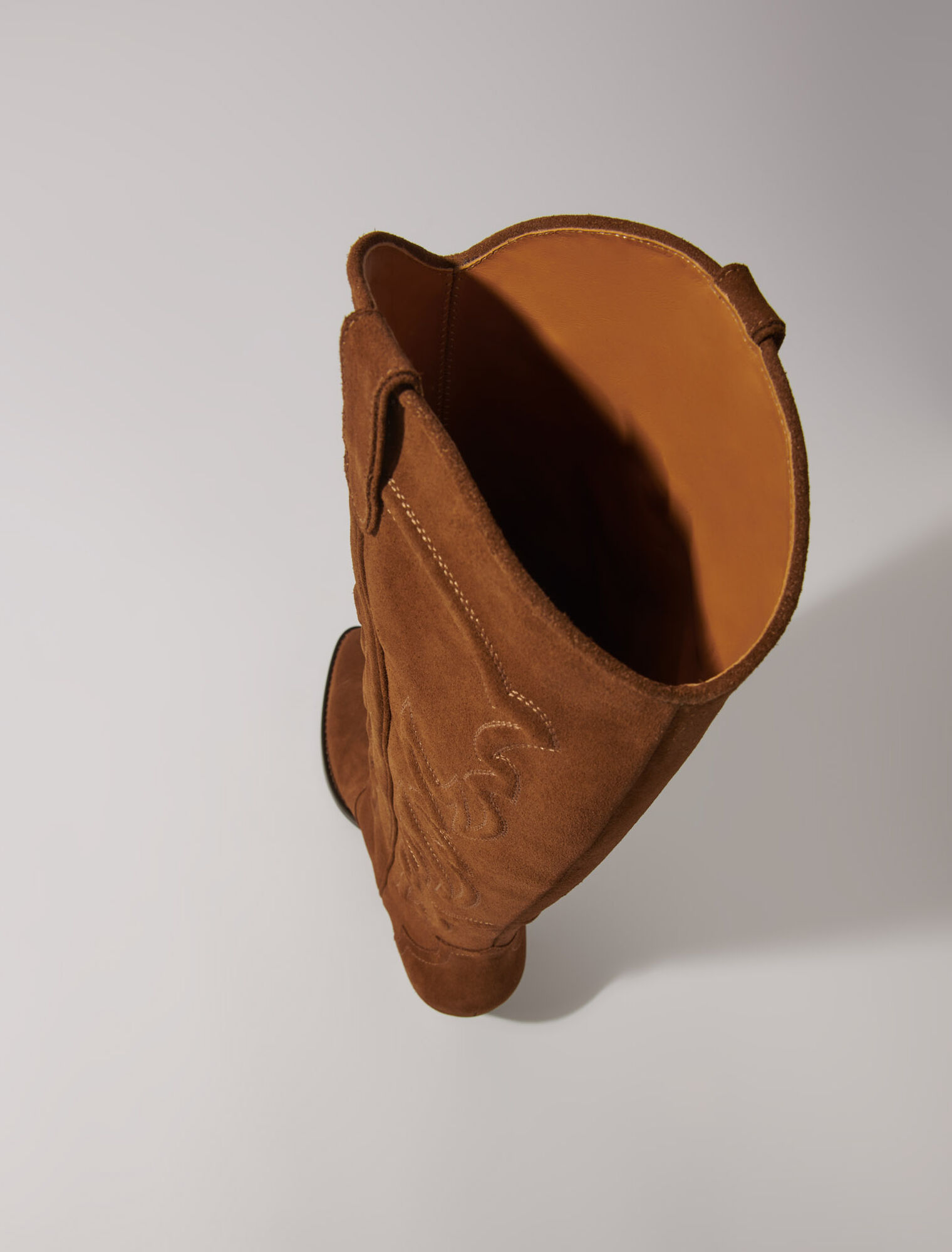 Suede cowboy boots