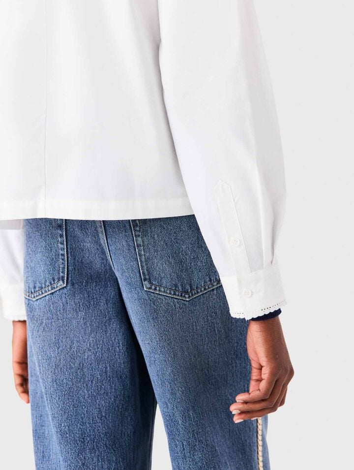 Shirt with removable pussy bow
