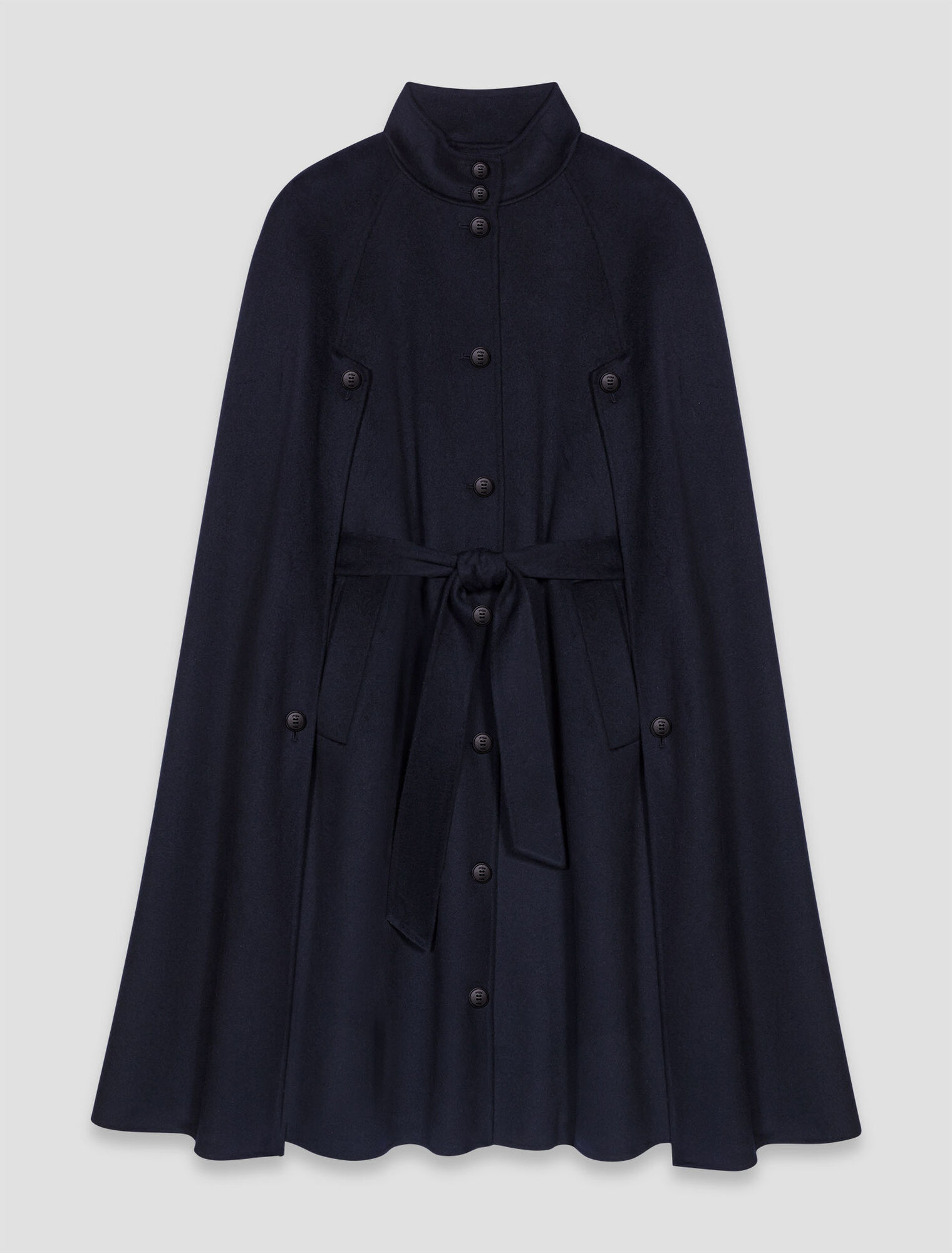 Long double-faced coat with cape