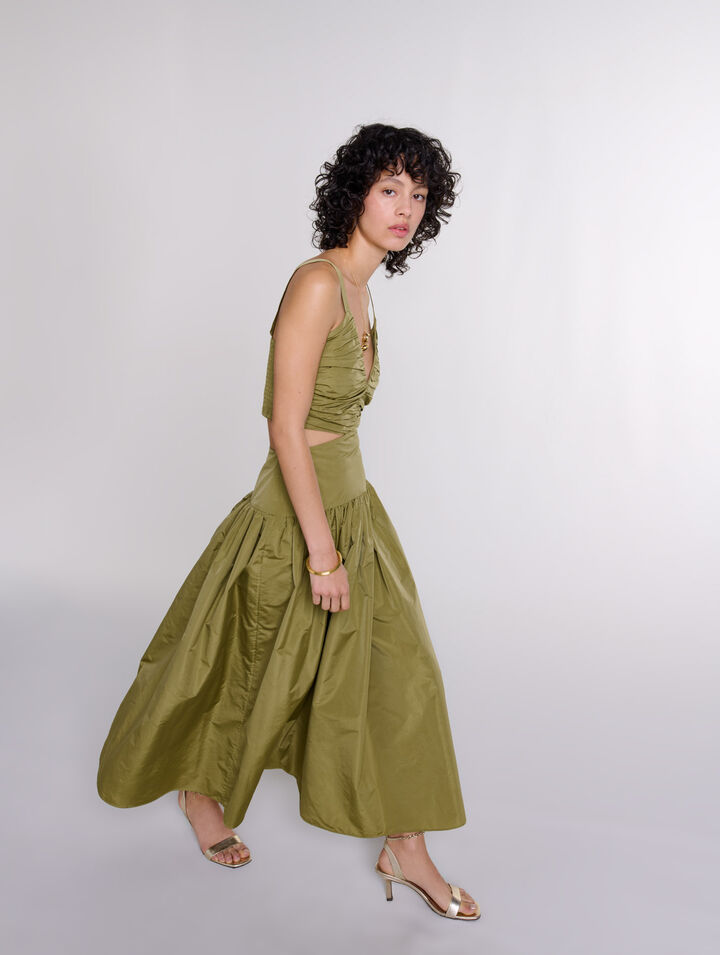 Cutaway taffeta dress