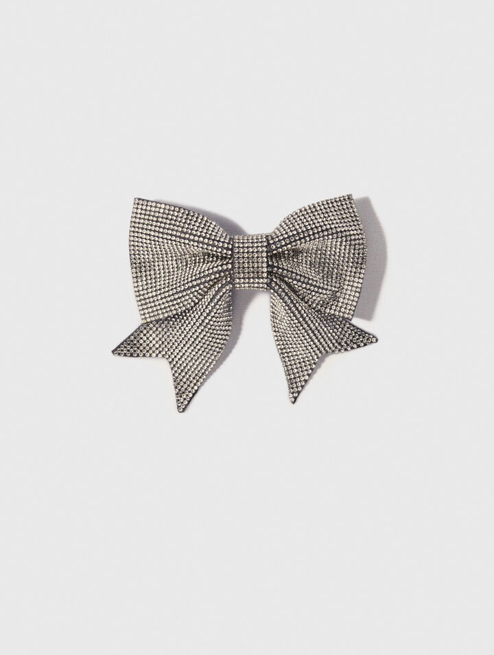 Rhinestone bow barrette