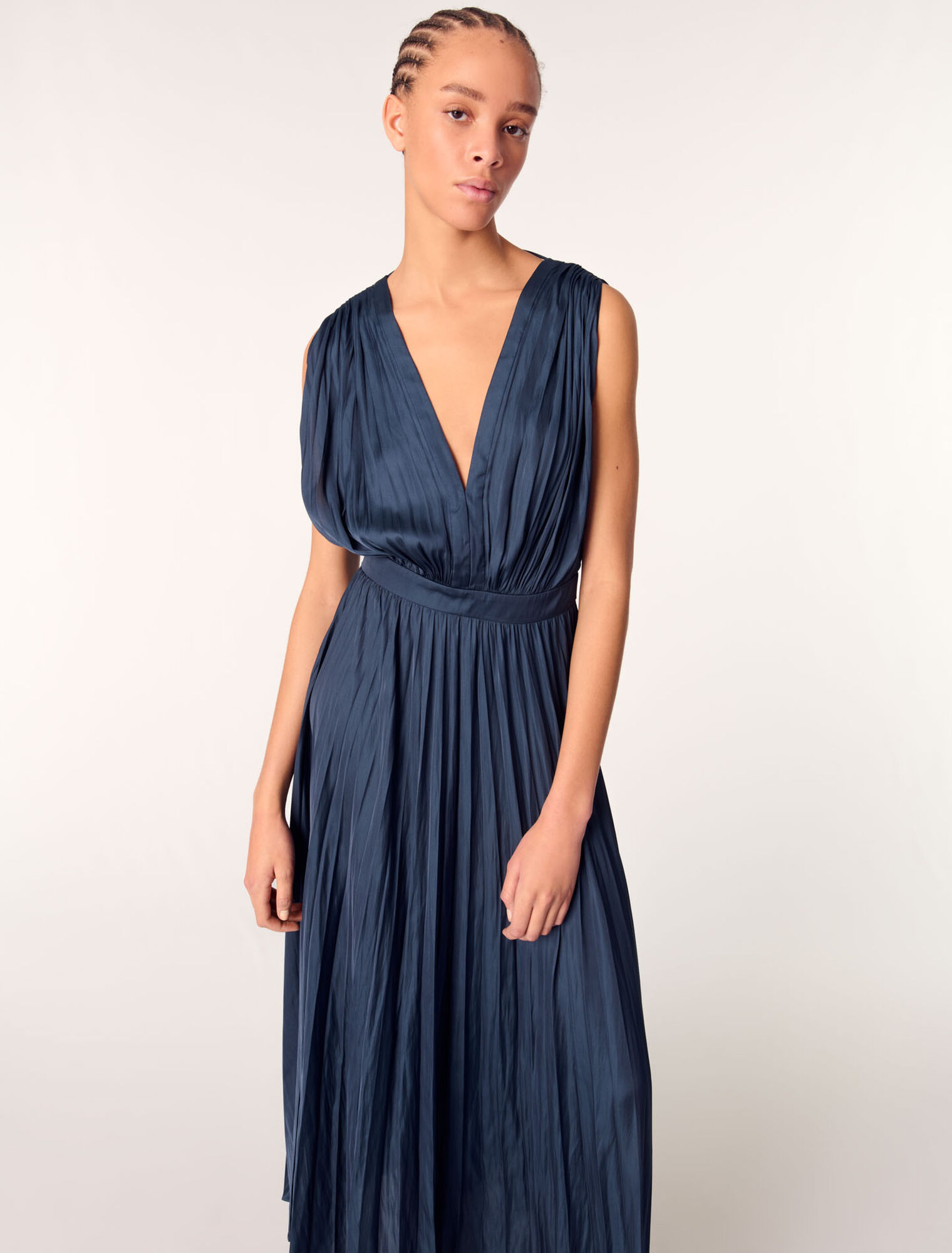 Pleated maxi dress