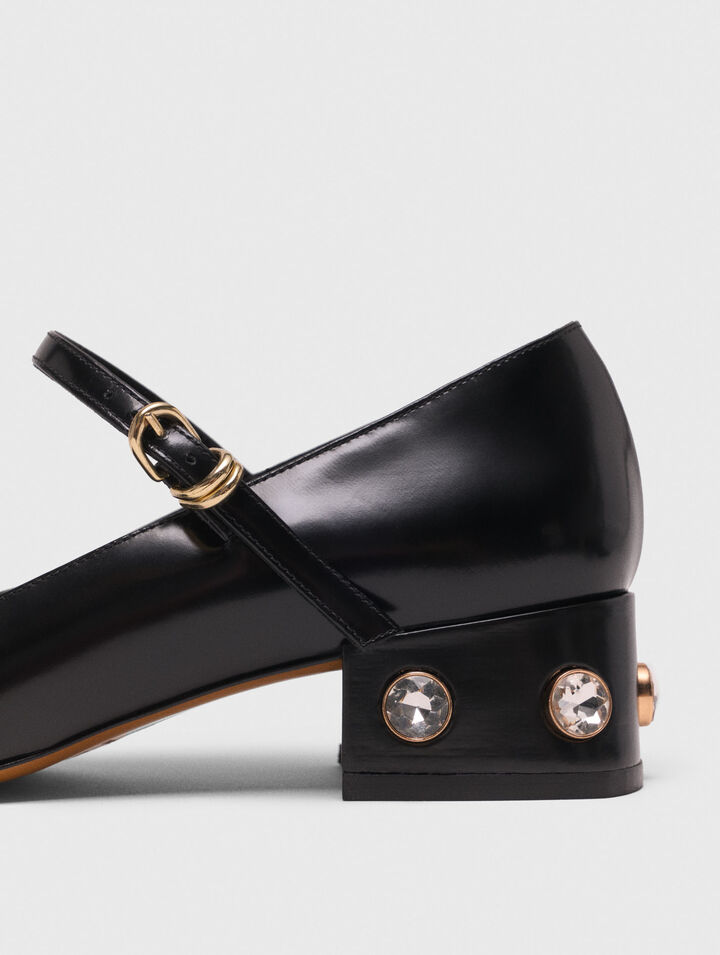 Heeled rhinestone Mary Janes