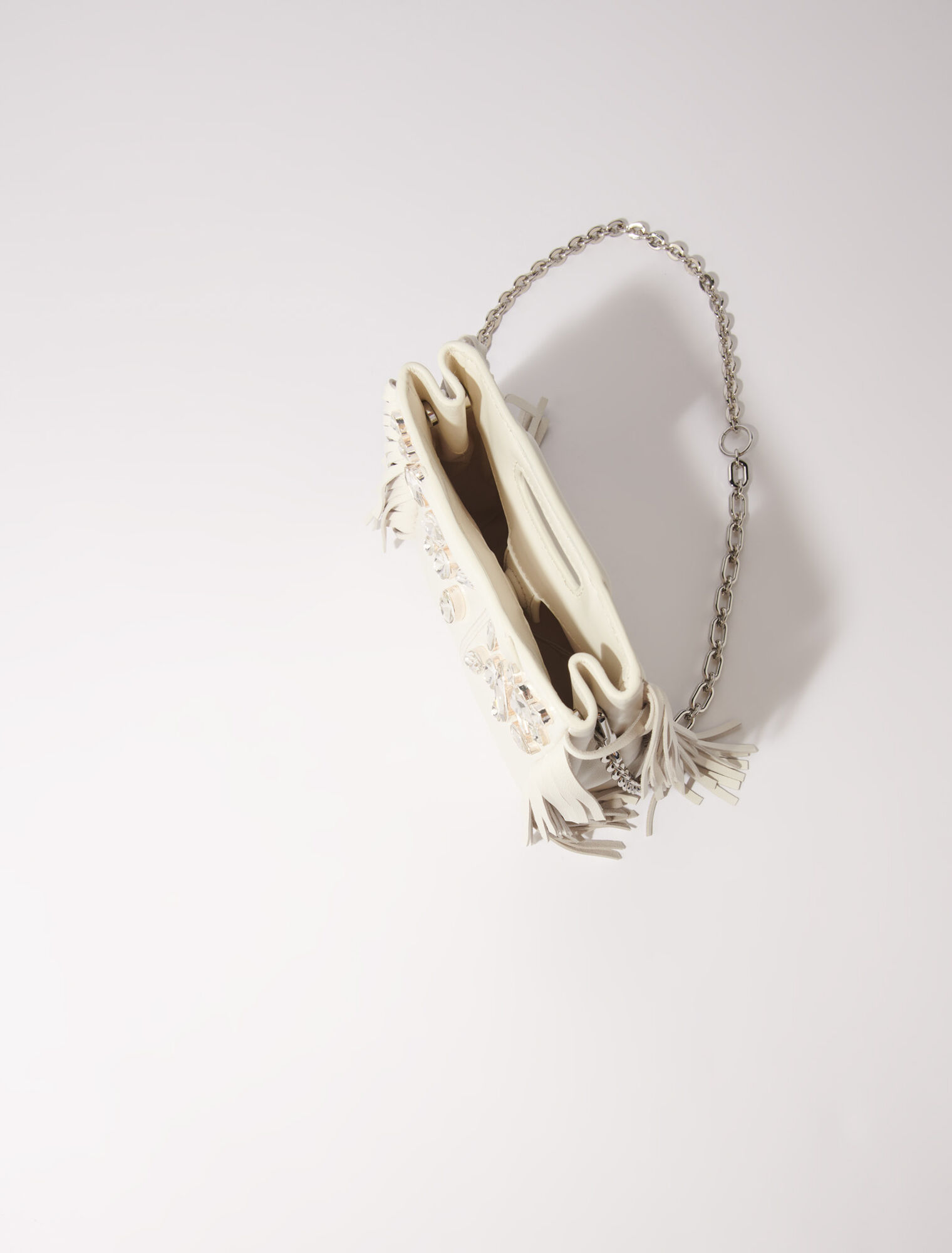 M mini leather bag with diamantés