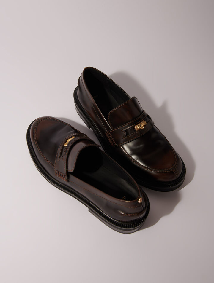 Brushed leather loafers
