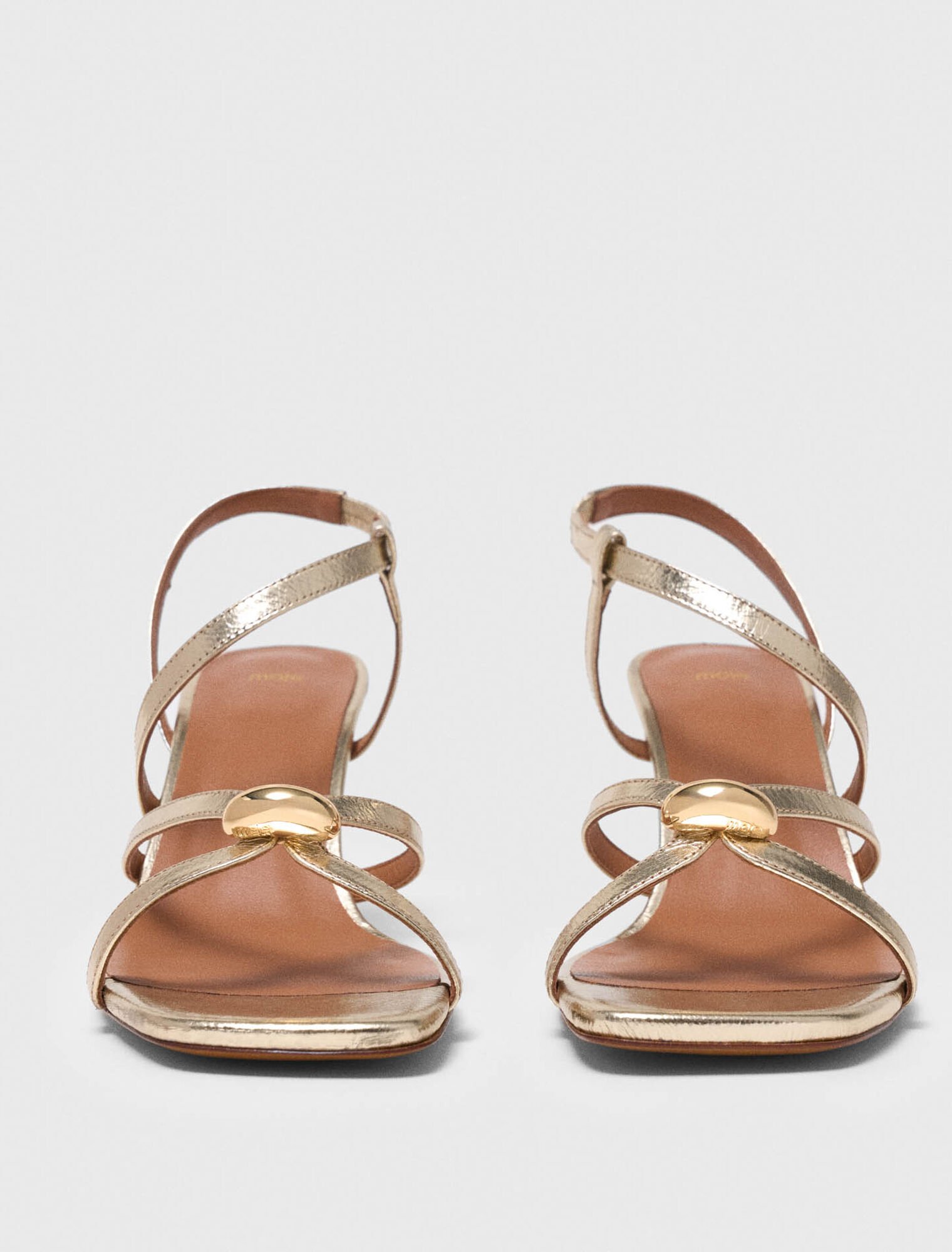 Metallic multi-strap sandals