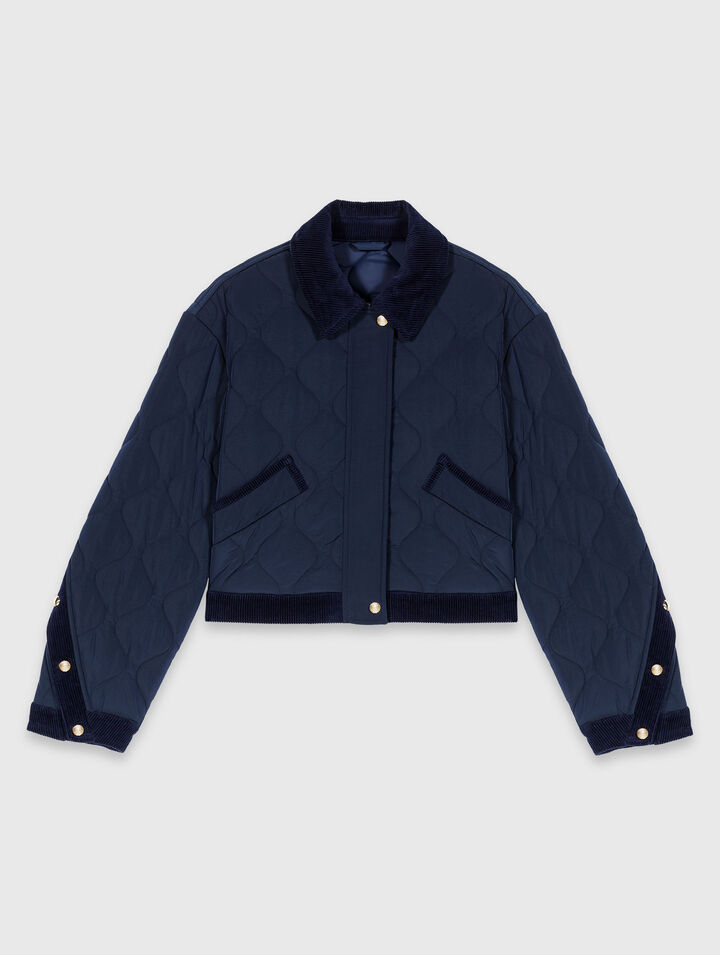 Quilted jacket with velvet details