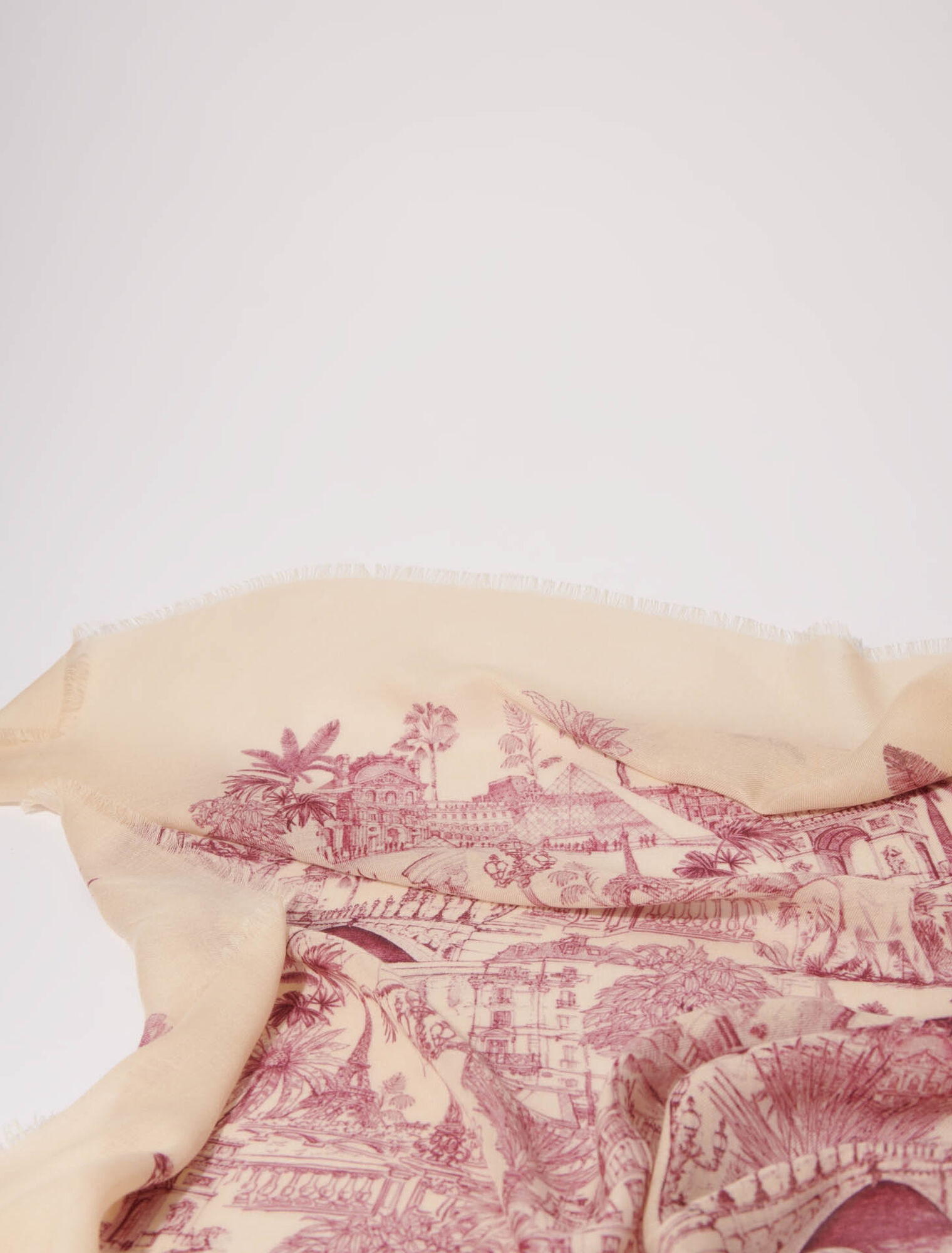 Patterned cashmere blend scarf