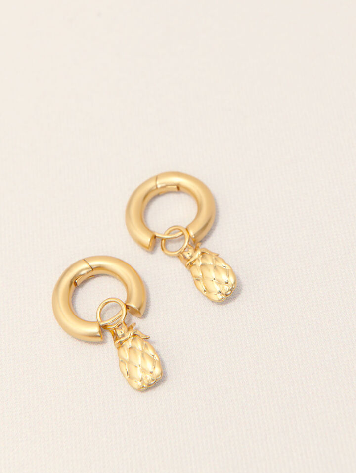 Mini rhinestone pineapple earrings
