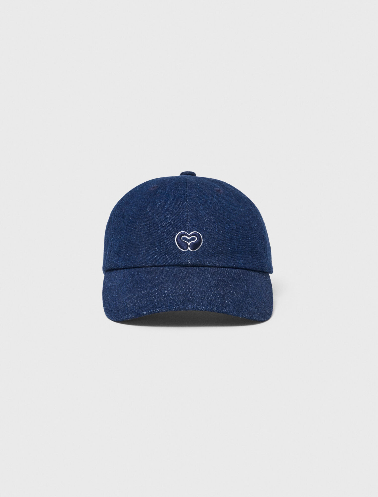 Raw denim cap with logo