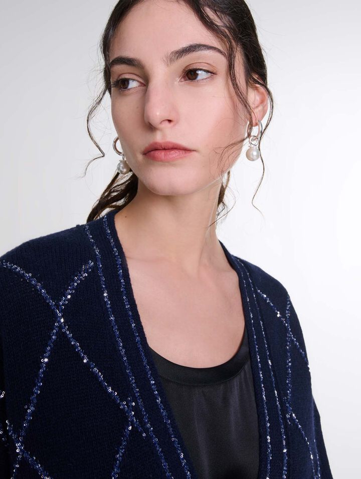 Longline wool cardigan