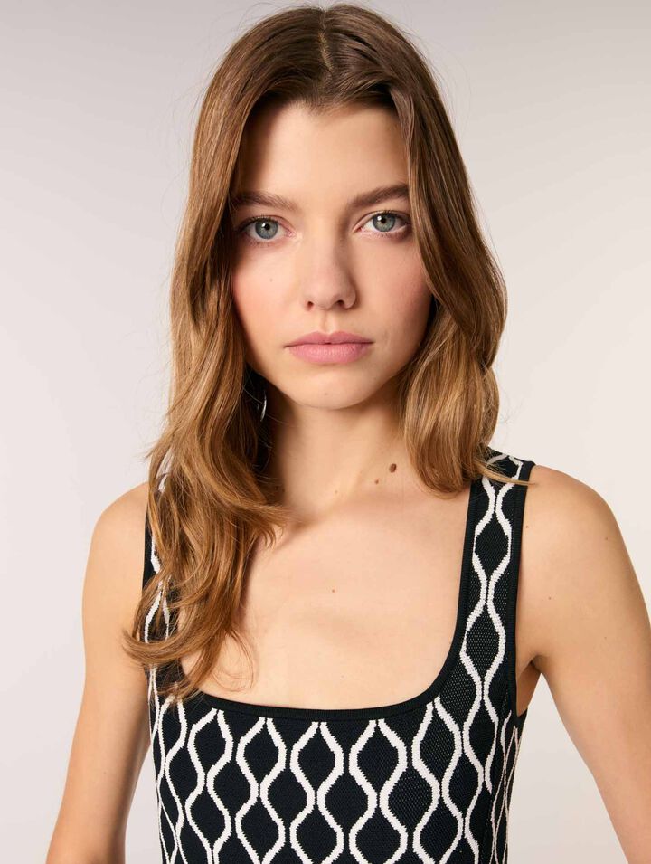 Jacquard knit midi dress