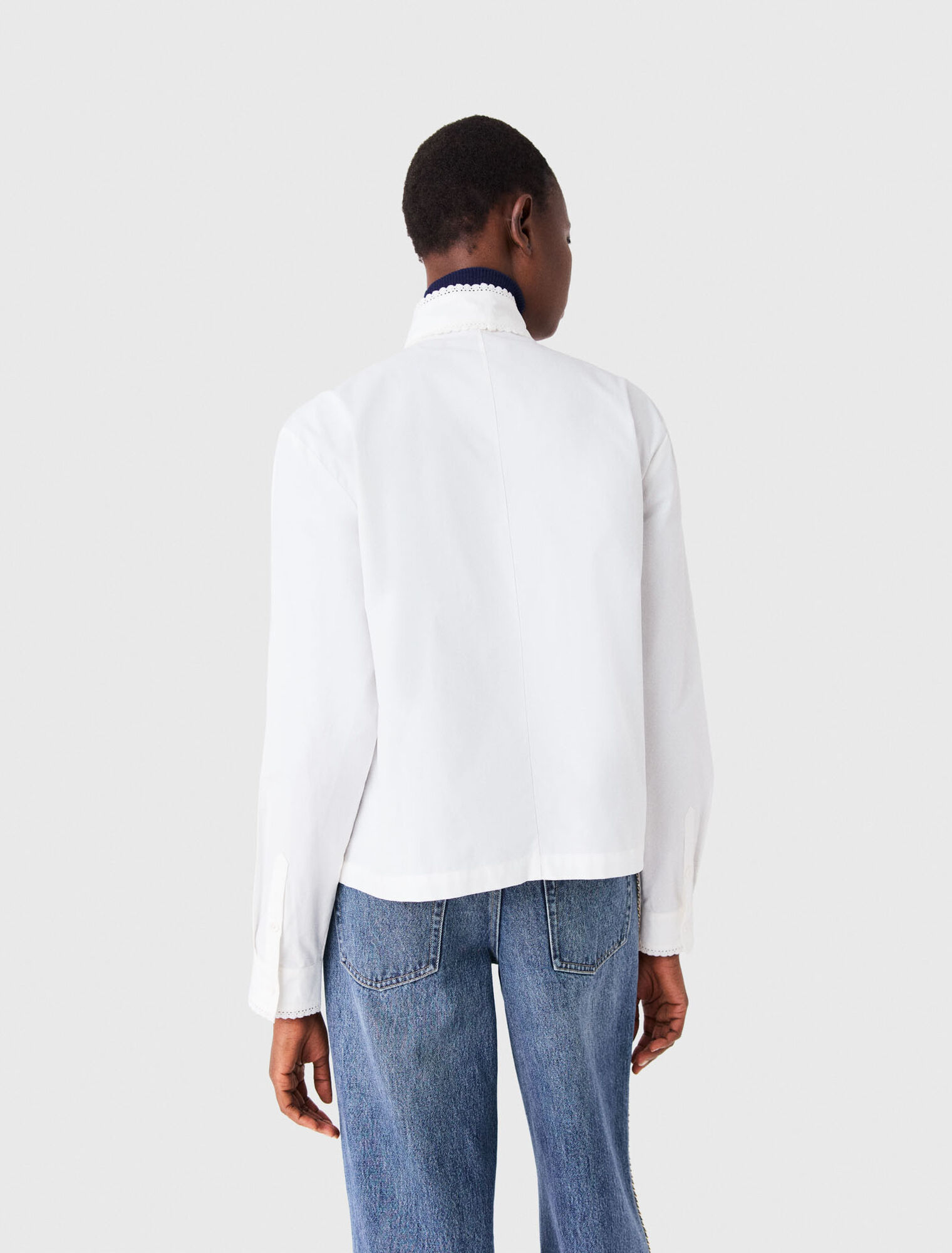 Shirt with removable pussy bow