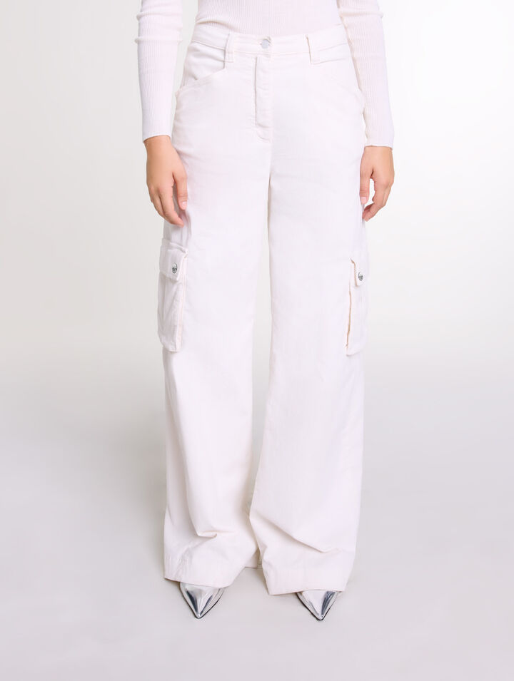 Velour cargo trousers