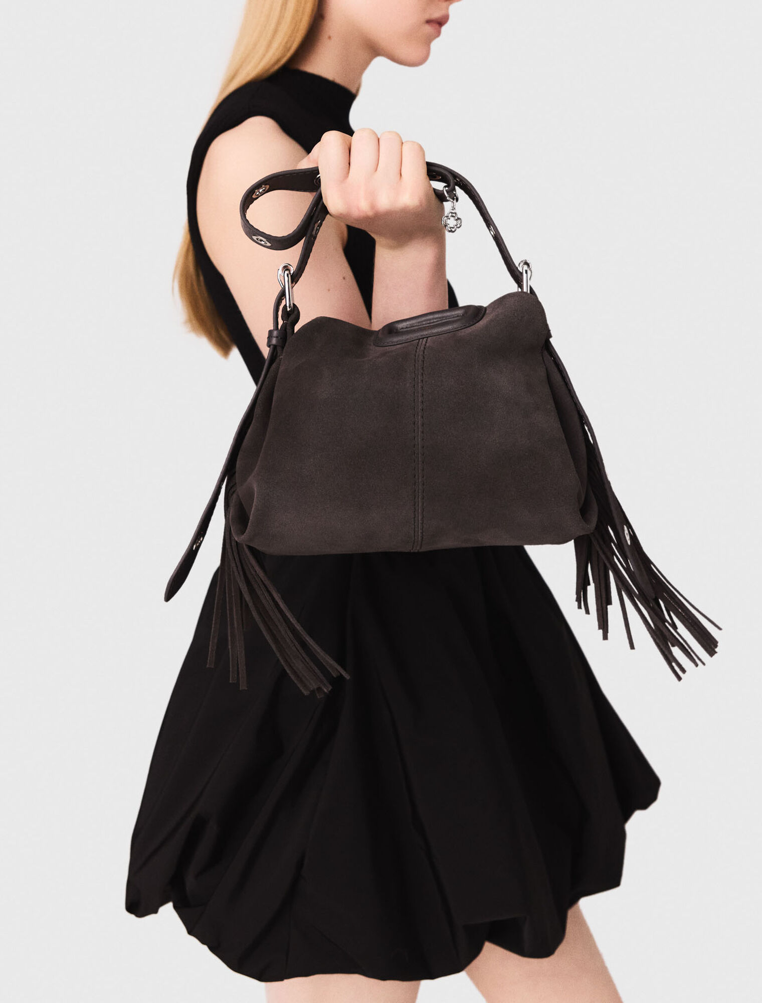 Short mesh and taffeta dress