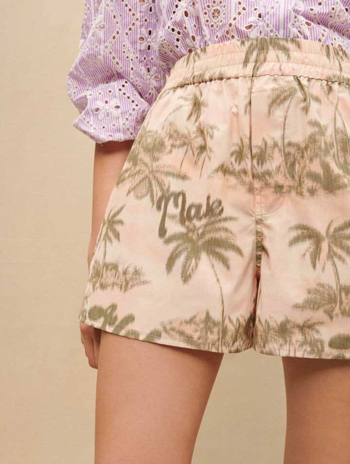 Palm tree pattern shorts