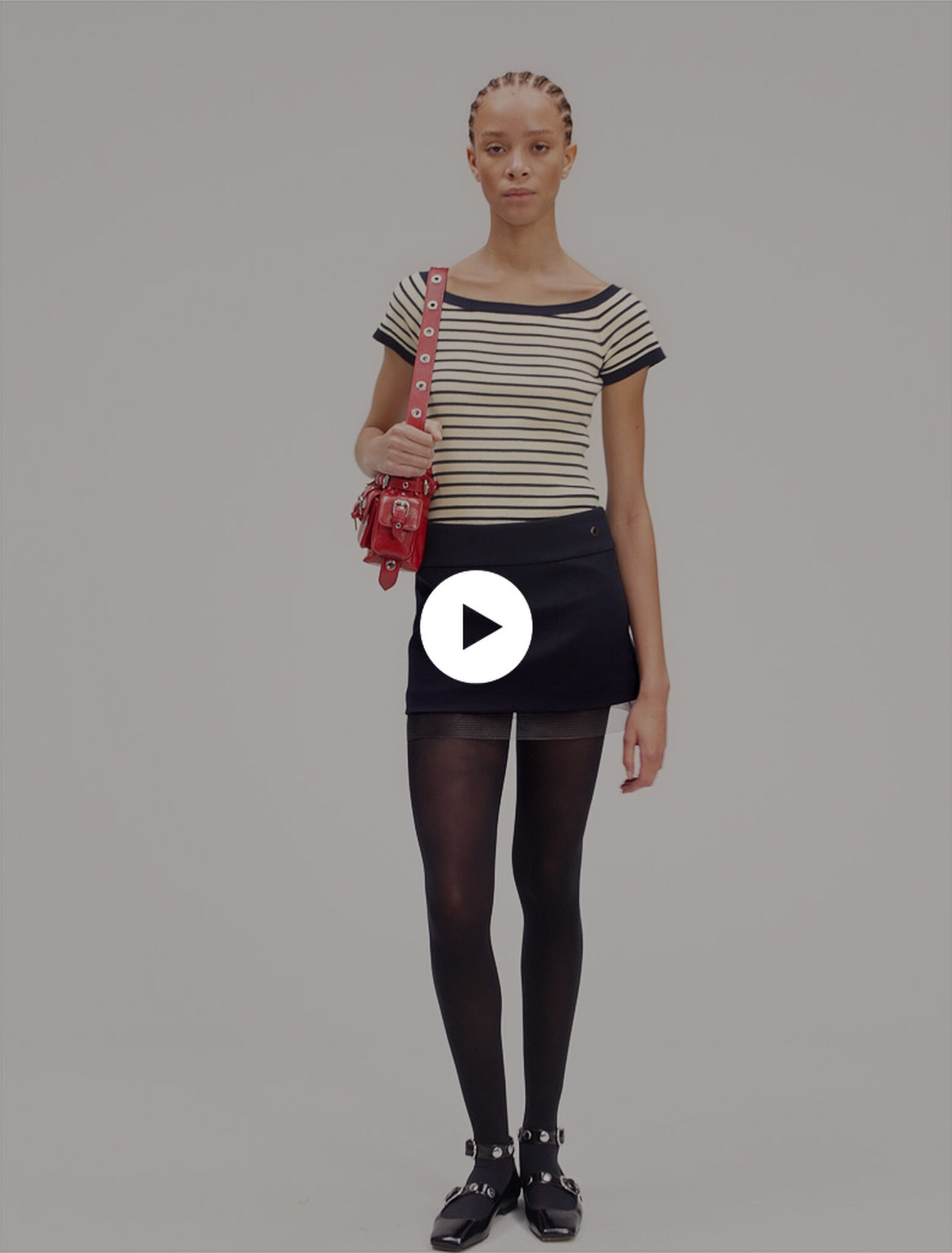Wool blend and tulle skirt