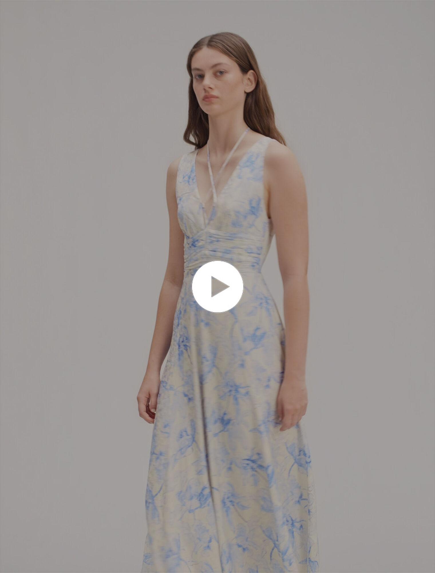 Patterned maxi dress with lacing