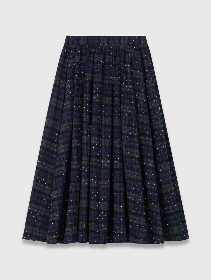 Check skirt with rhinestones