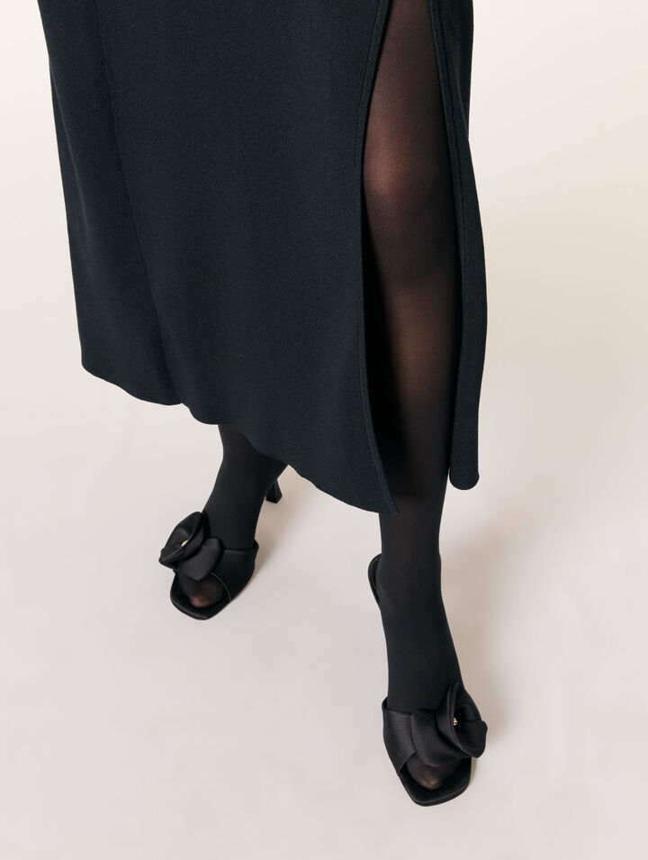 Asymmetric knit maxi dress