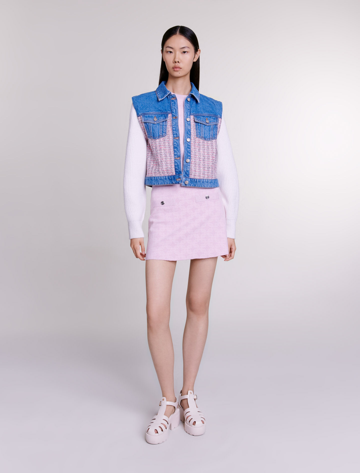 Maje cropped tweed jacket shop