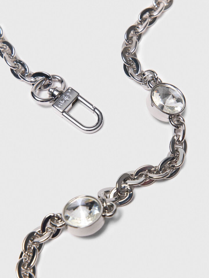 Short rhinestone chain shoulder strap