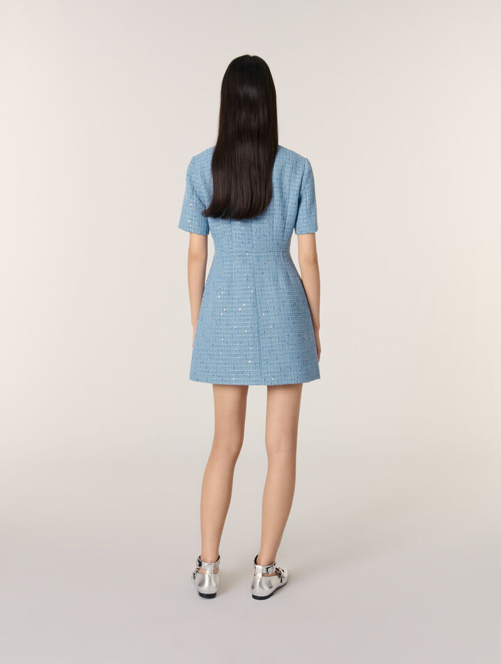 Sequin tweed short dress