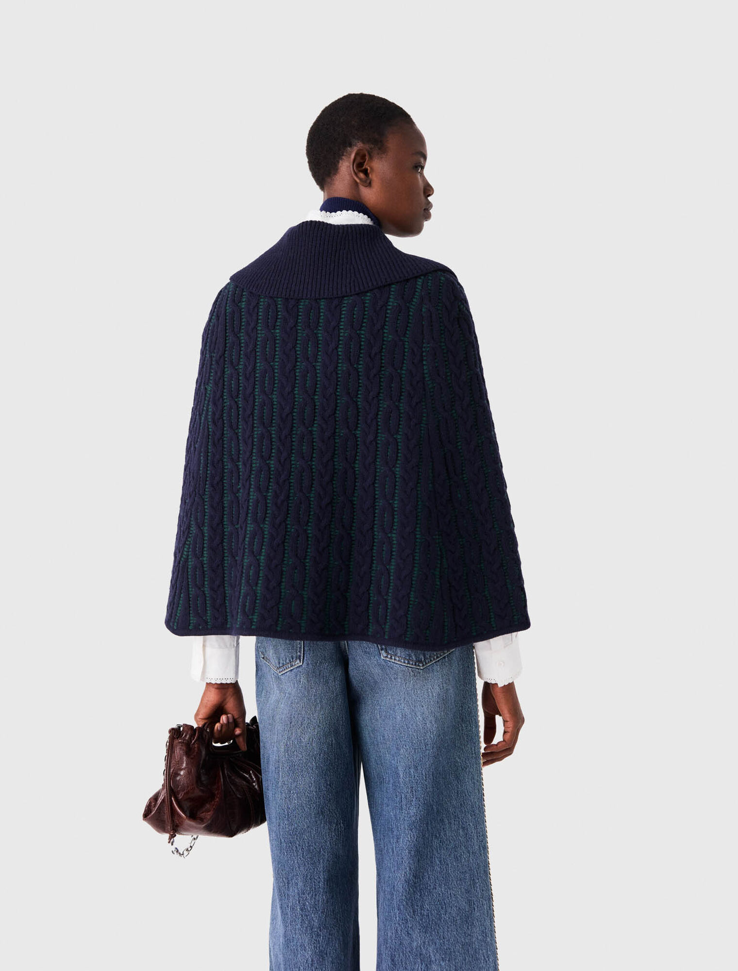 Cropped cape cardigan