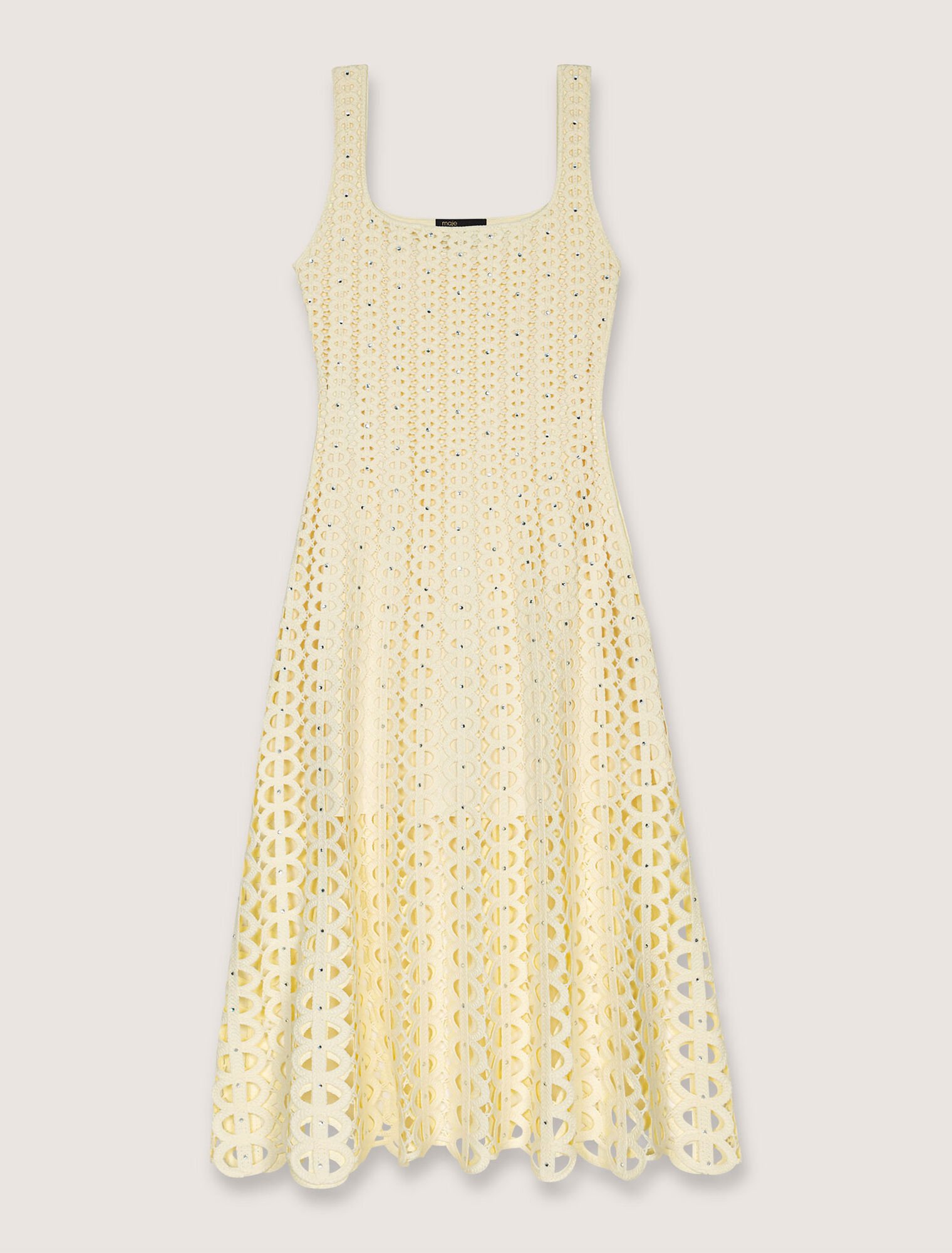Rhinestone crochet midi dress
