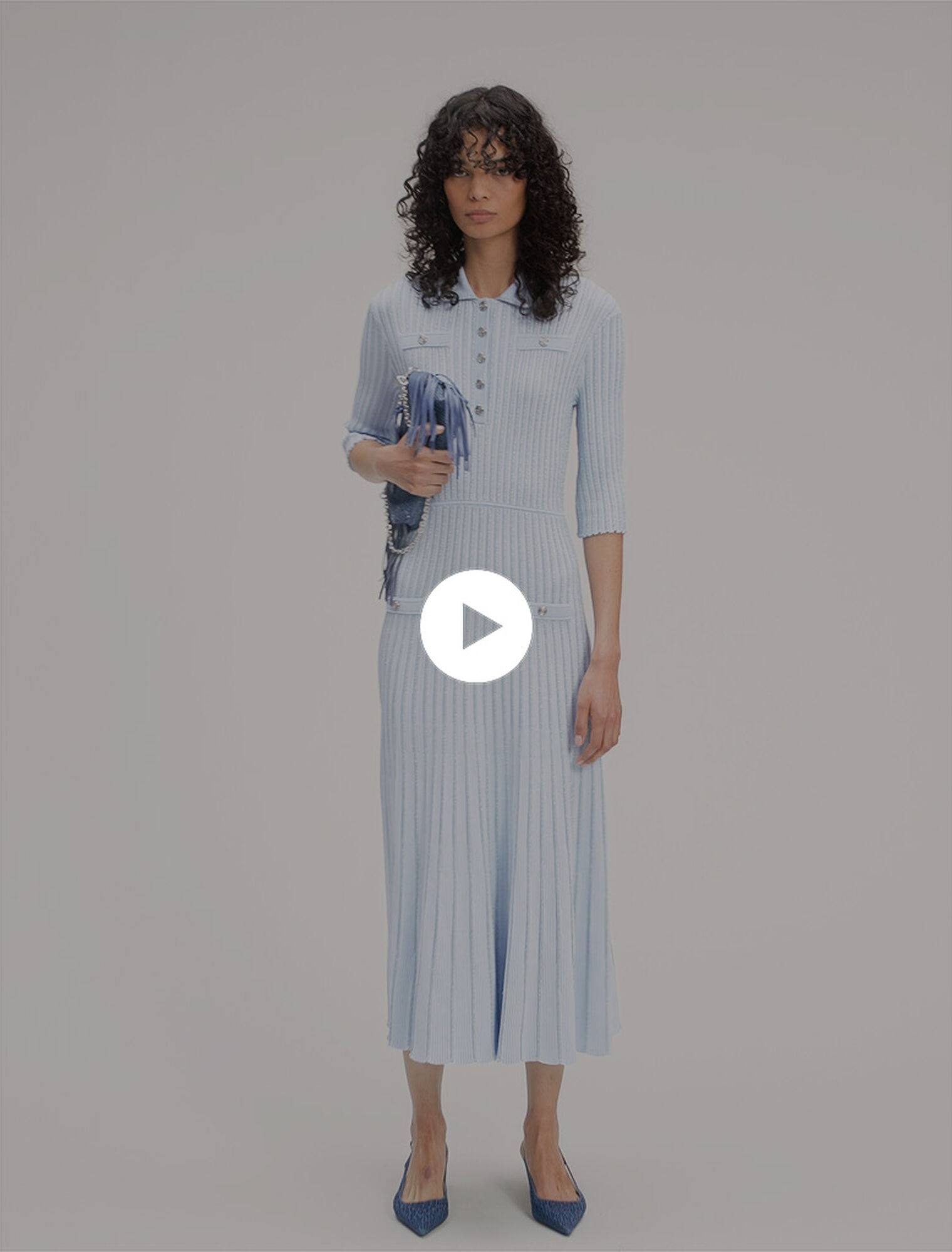 Rib knit midi dress