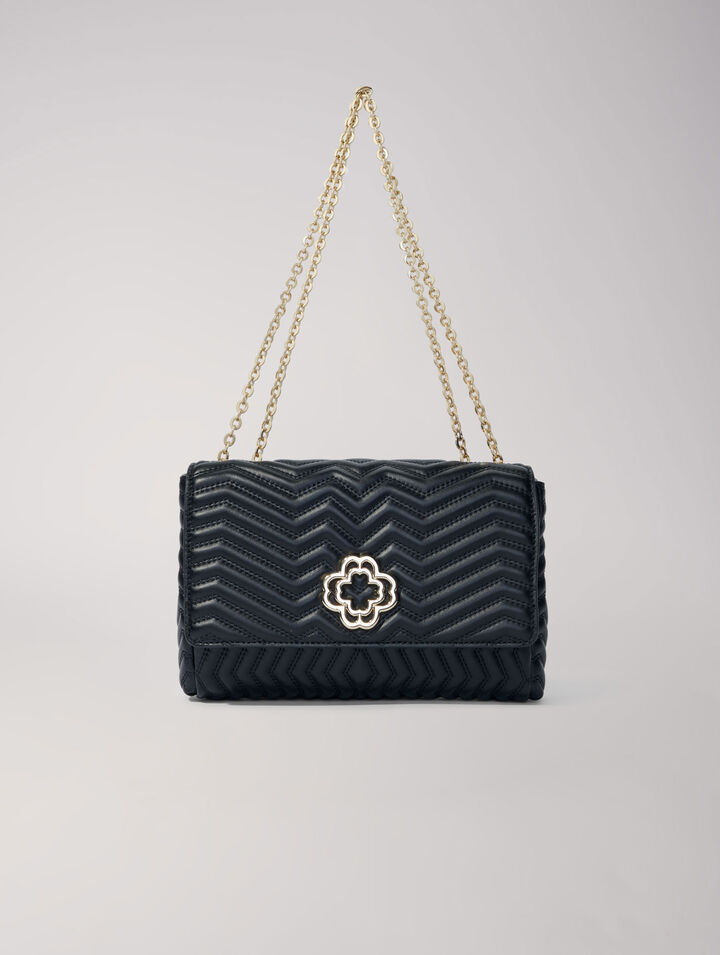 Leather bag with chain strap