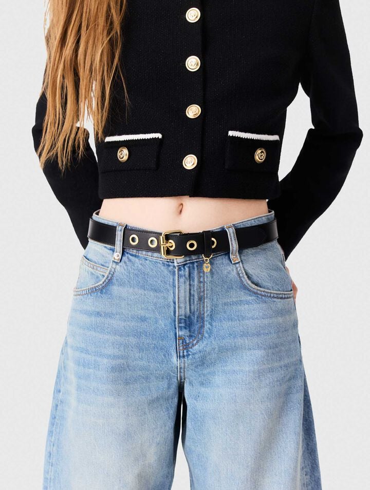 Leather belt with Miss M buckle