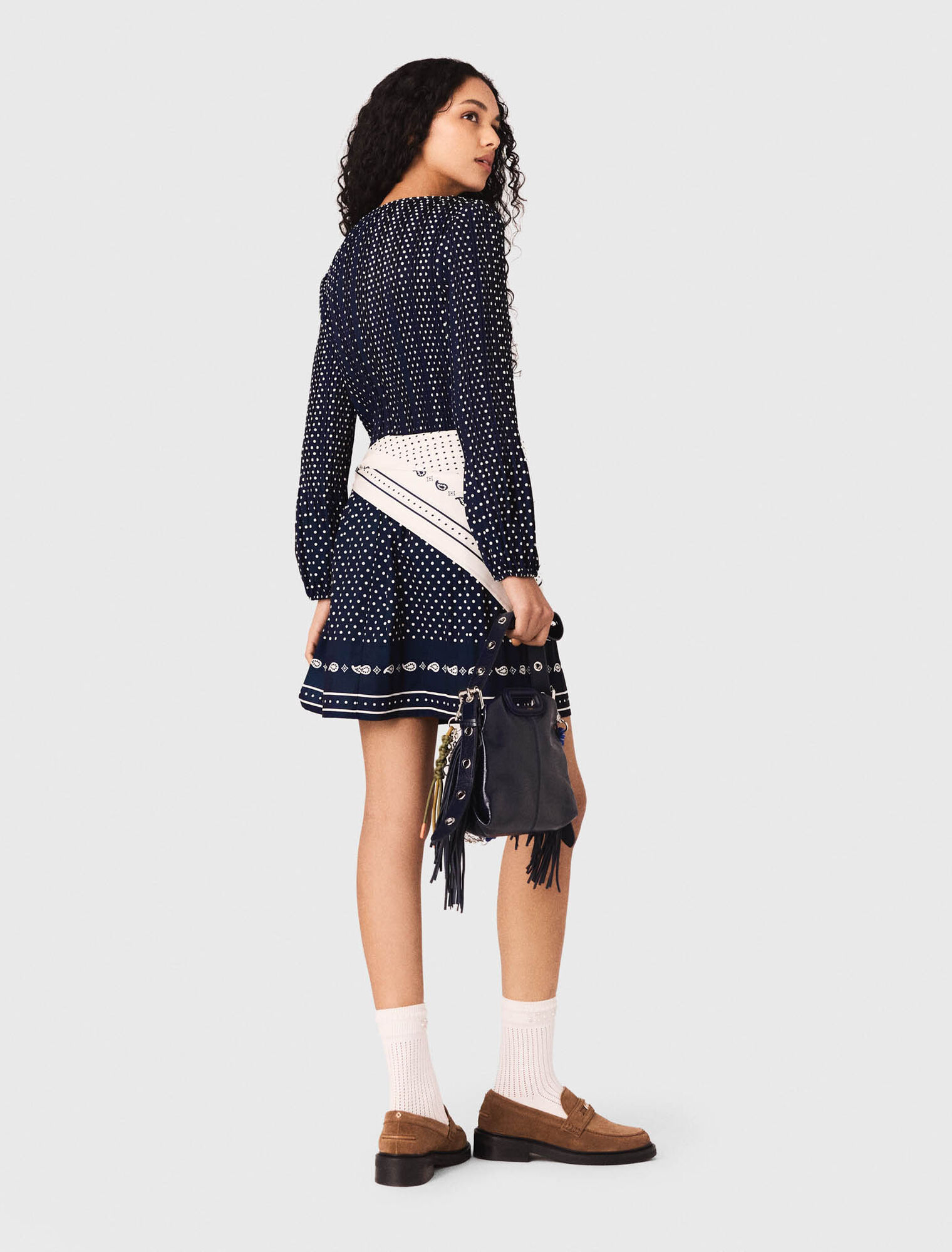 Patterned pleated dress