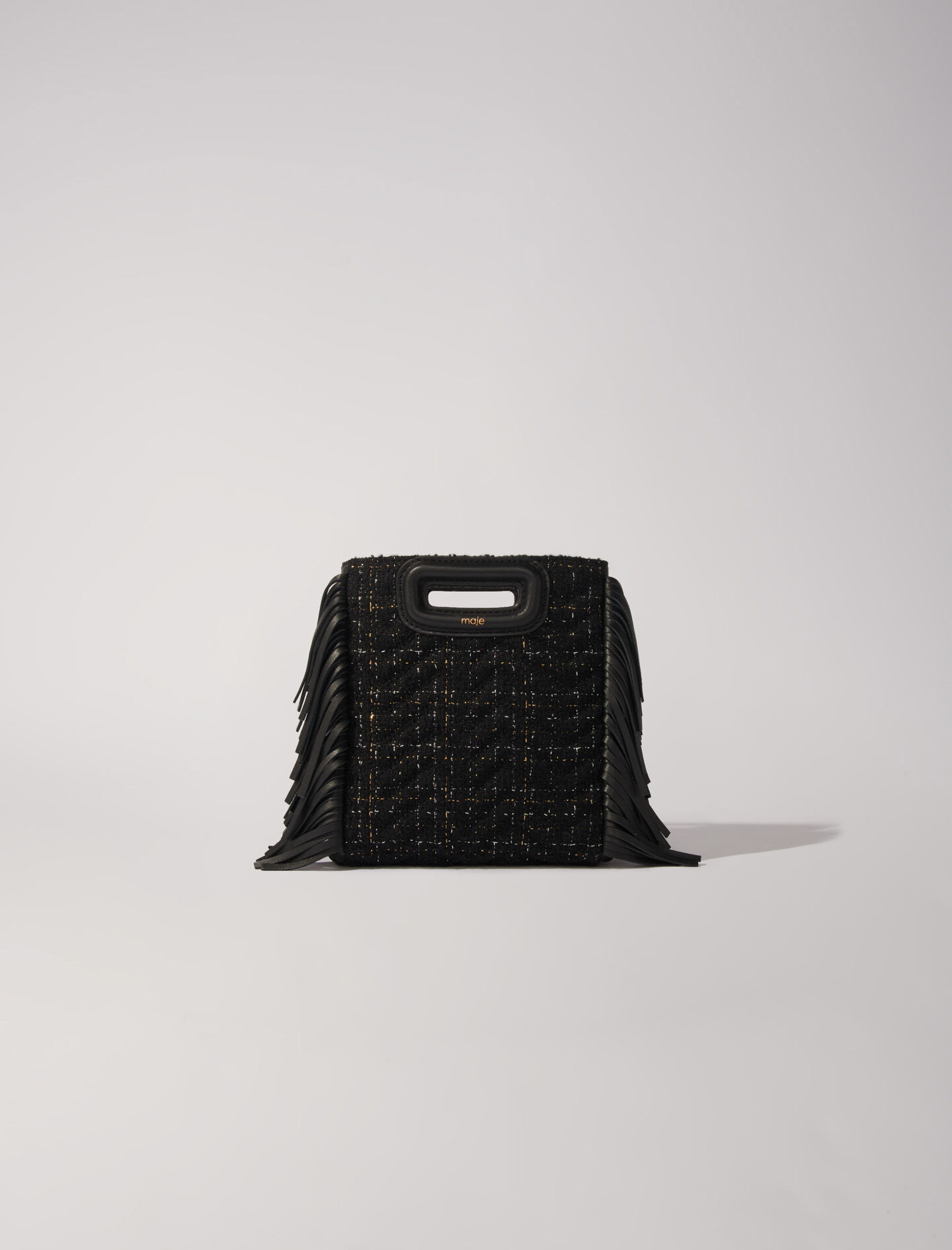 Quilted tweed mini M bag M bags Maje
