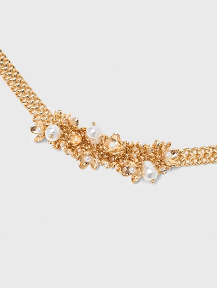 Asymmetric wide chain necklace