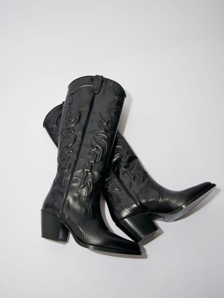 Western leather boots