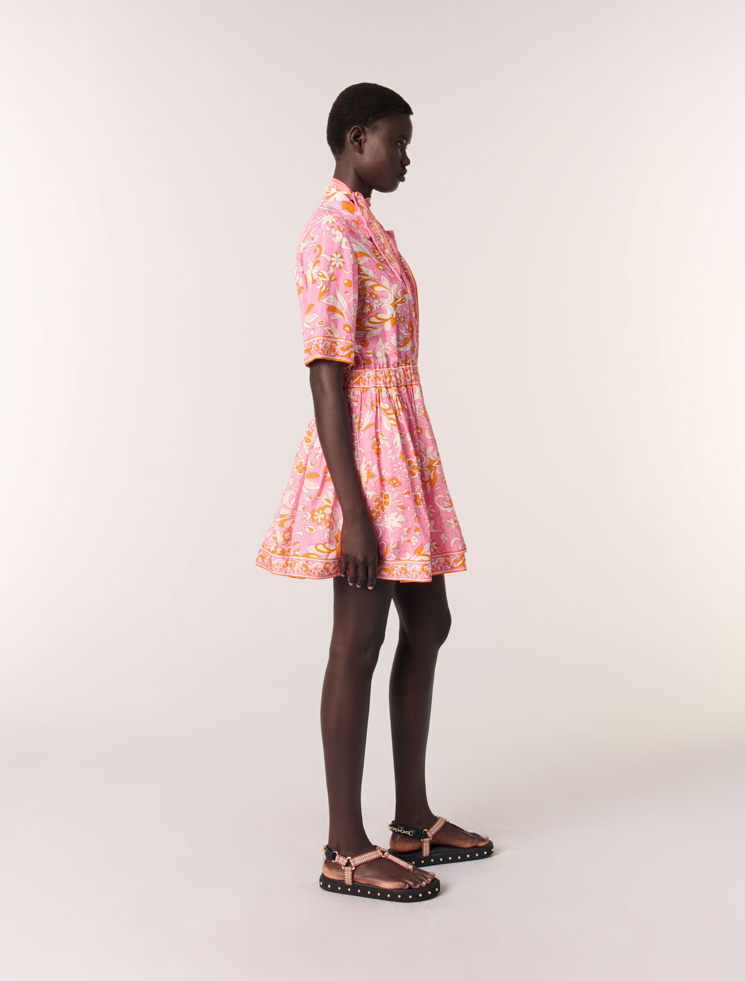 Short flowing patterned dress