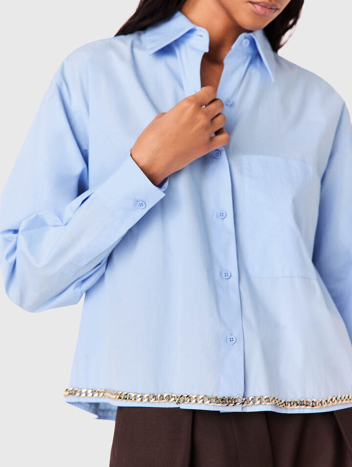 Cropped shirt with chain trim