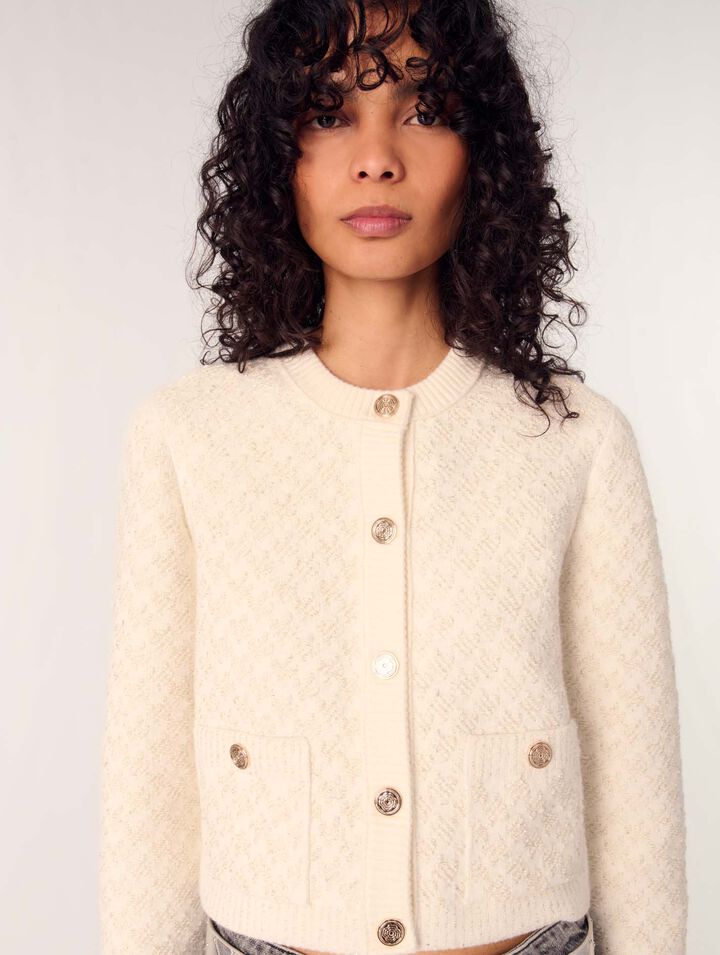 Short tweed-effect cardigan