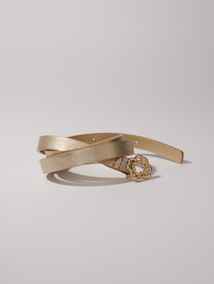 Slim belt with Clover buckle