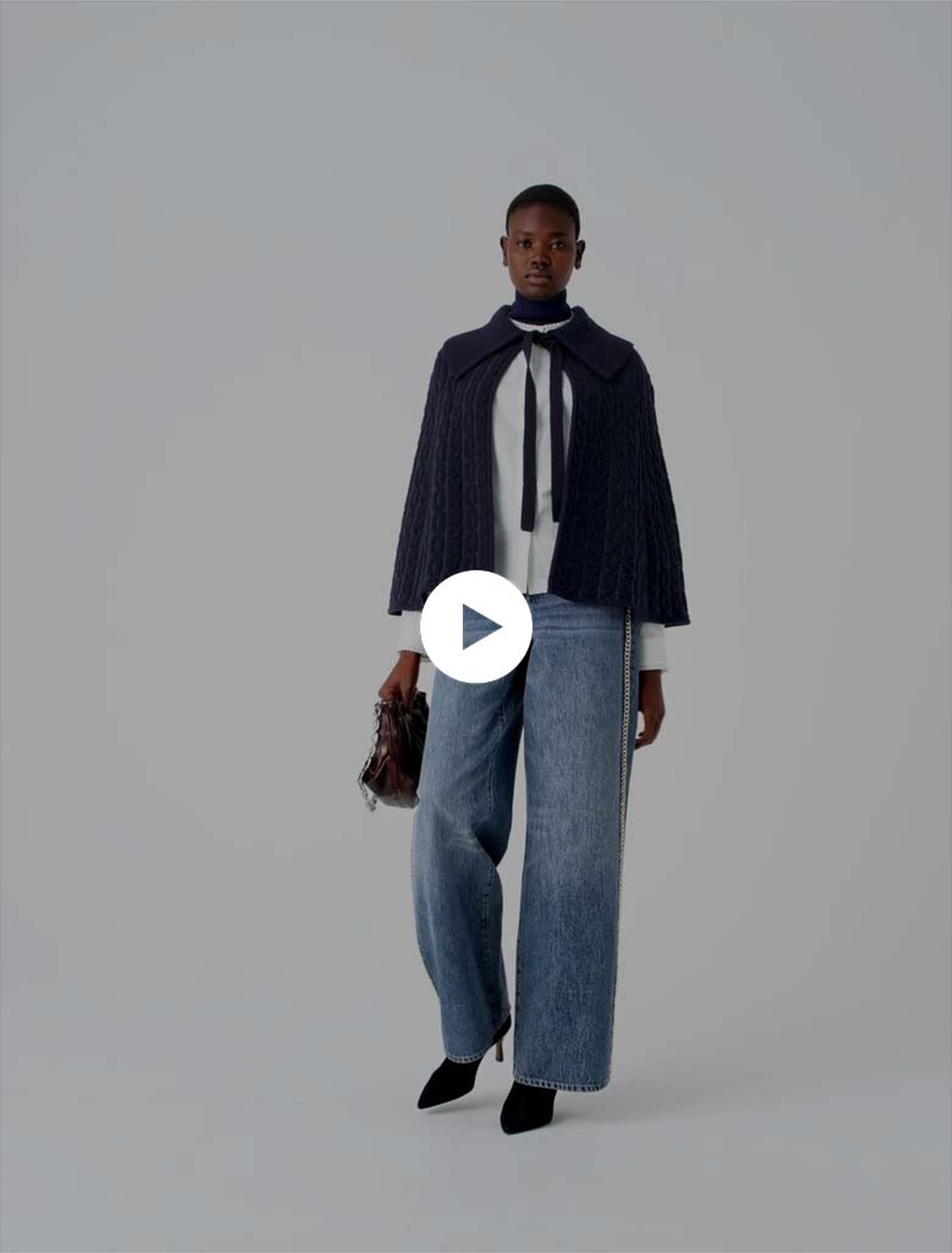 Cropped cape cardigan