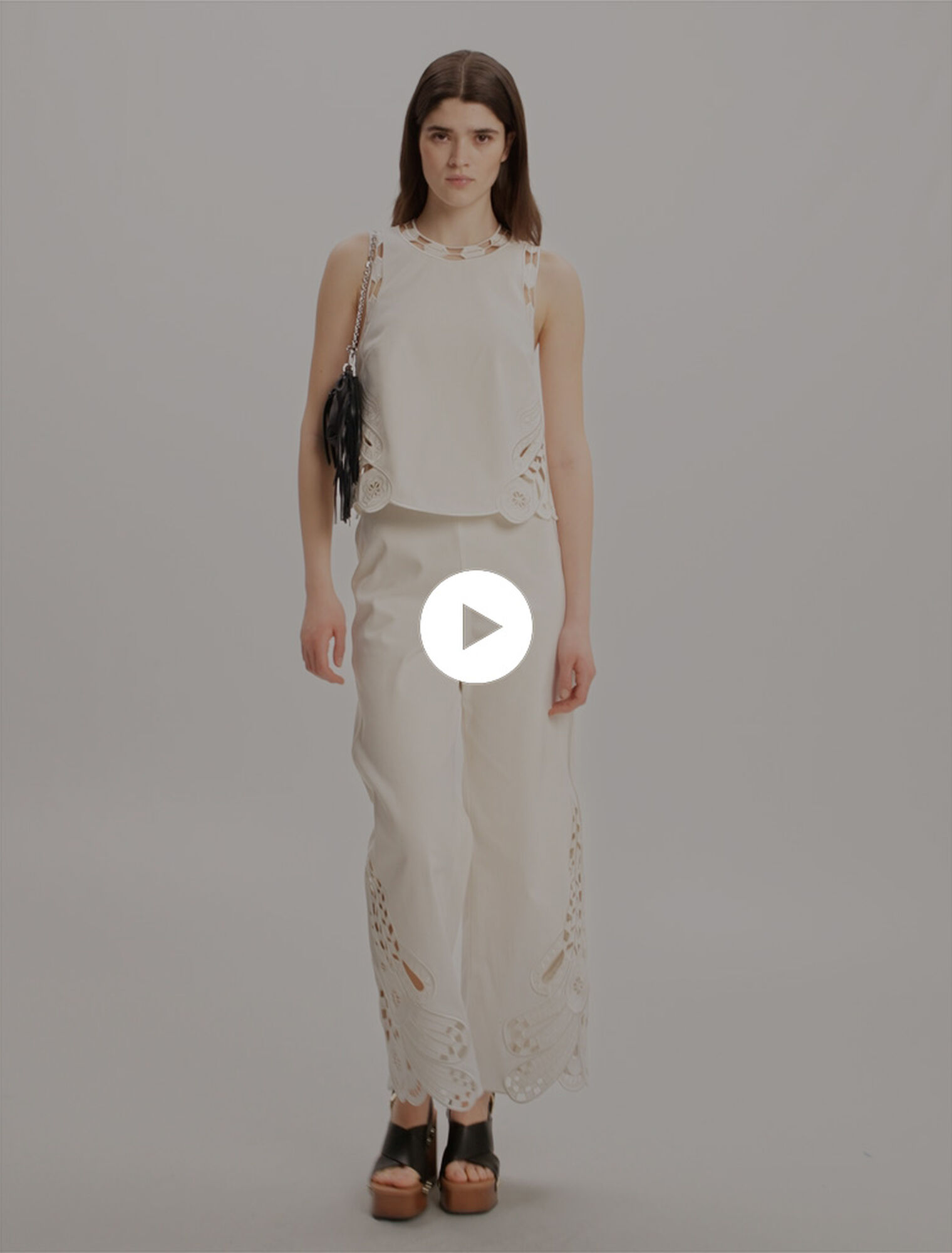 Embroidered vest top