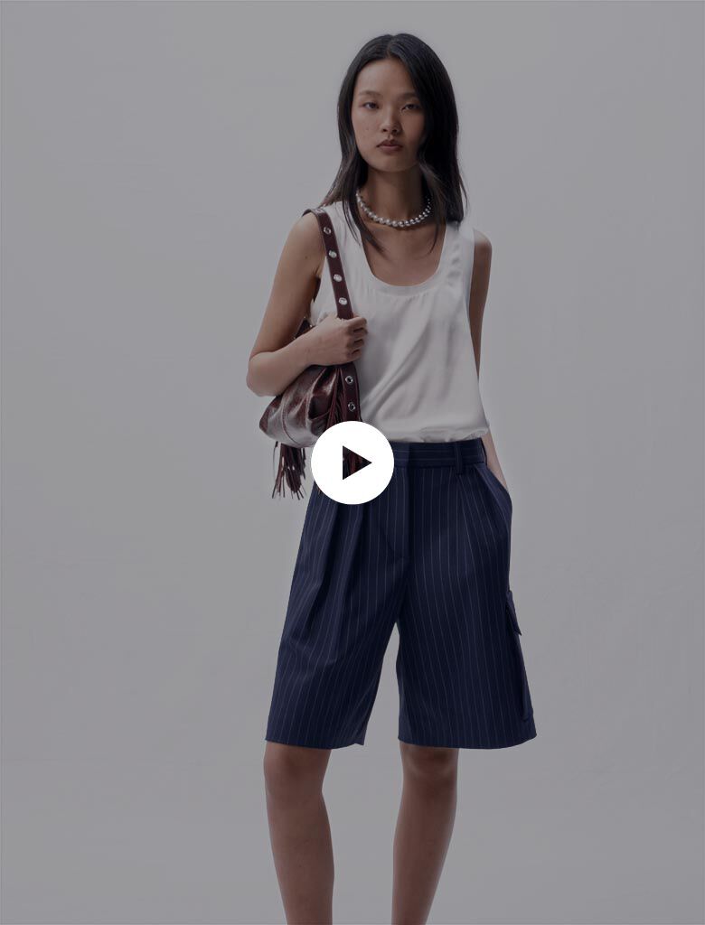 Striped Bermuda shorts Shorts Maje