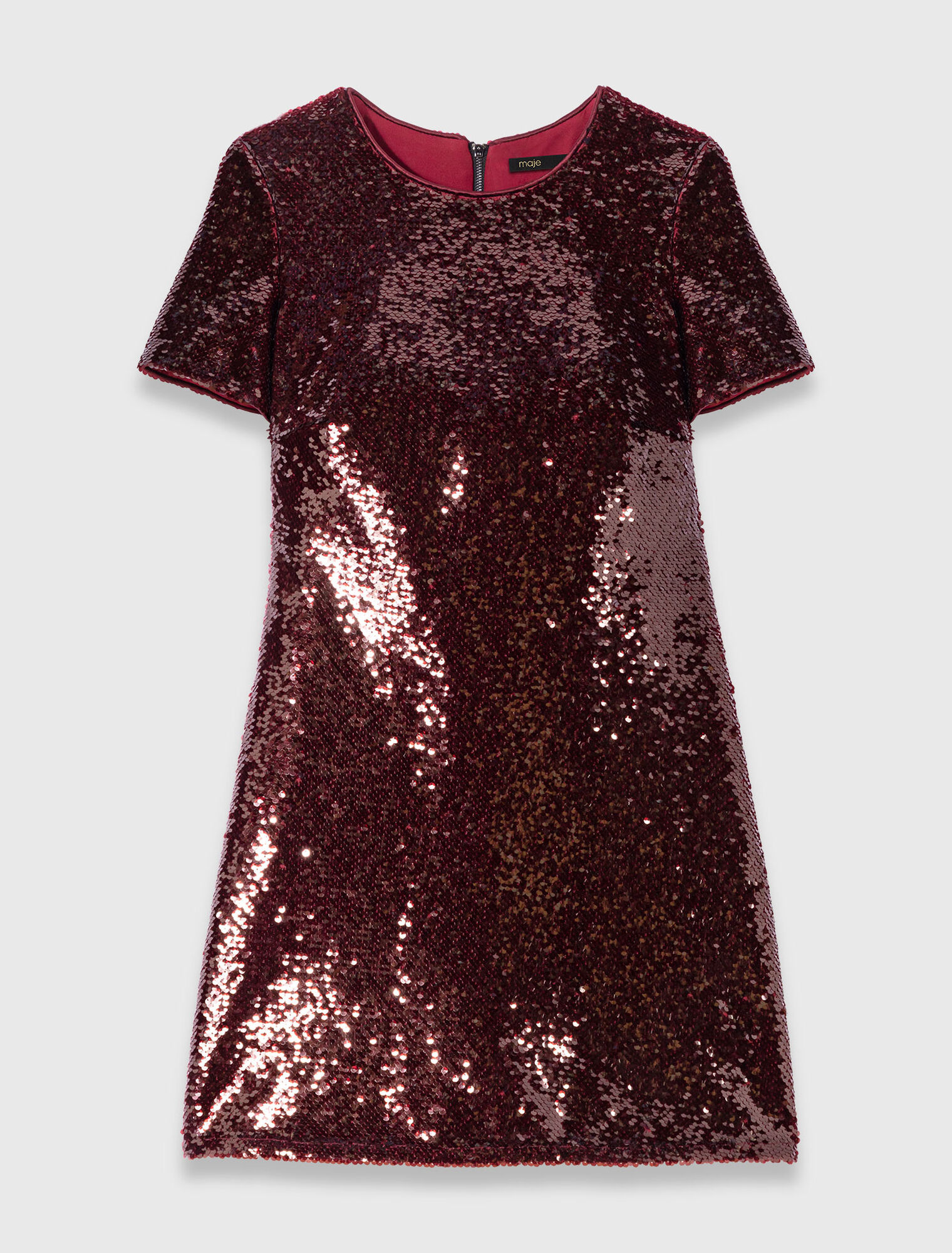 Embroidered sequin short dress