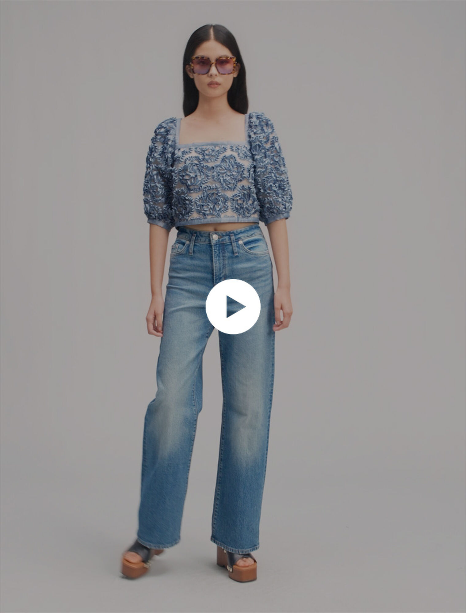 Floral organza top